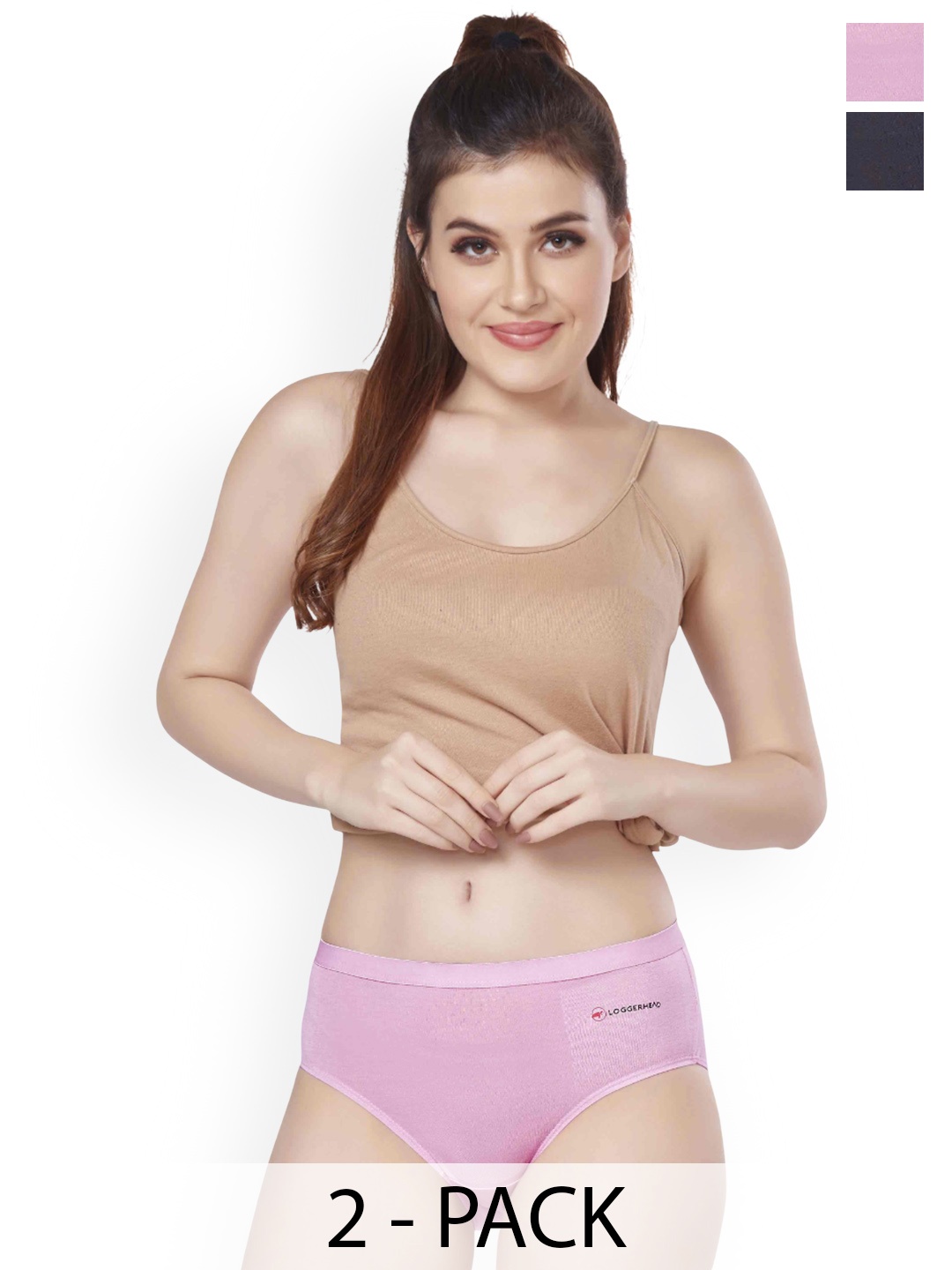 

LOGGERHEAD Pack Of 2 Hipster Briefs LHMH015-Pink-DarkGrey