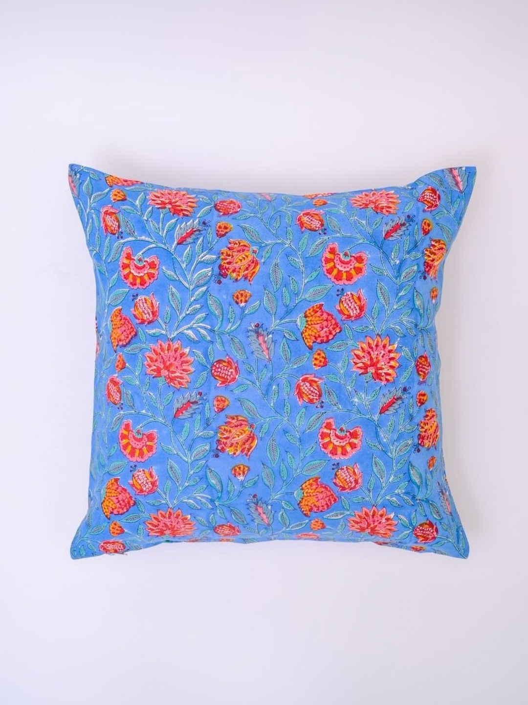 

Block N Style Feidhelm Blue & Red Floral Printed Cotton Square Cushion Covers