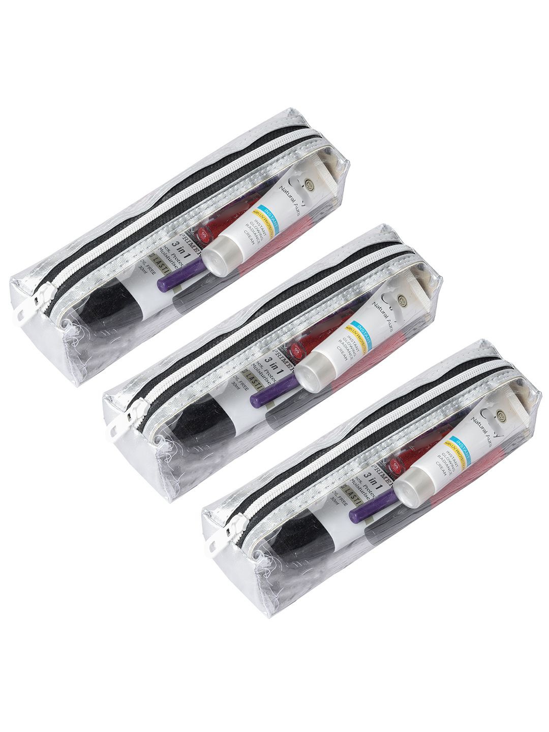 

Kuber Industries Set of 3 Pouch Travel Accessory, Silver
