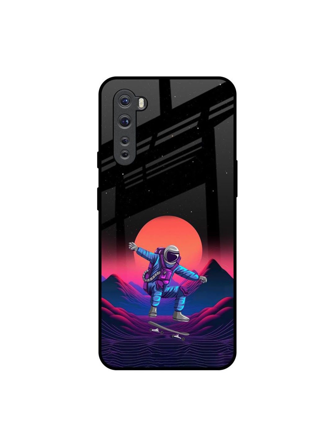 

QRIOH Retro Astronaut Printed OnePlus Nord Back Case, Black