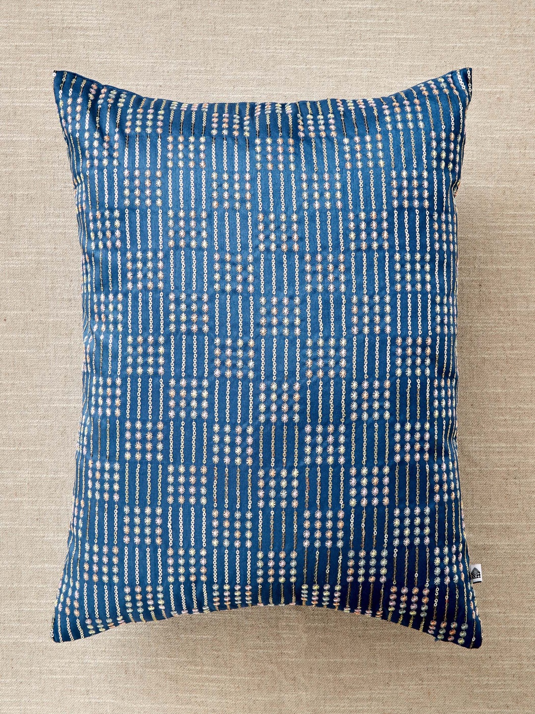 

Home Centre Velour Blue Embroidered Square Cushion Covers