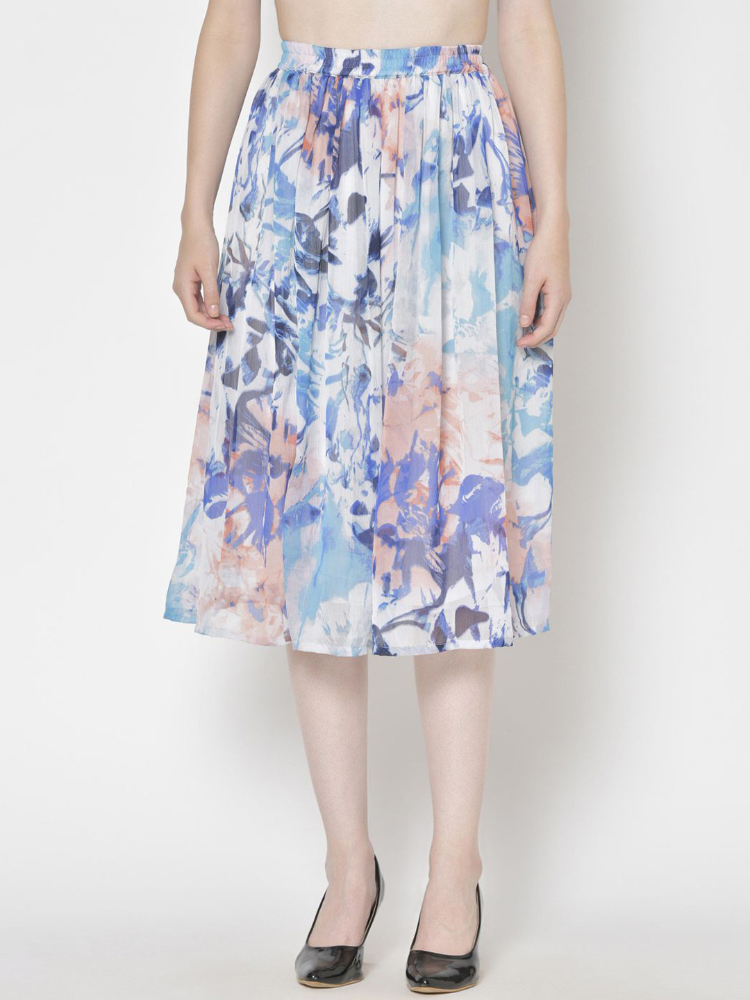 

Moda Rapido Printed A-Line Midi Skirt, White