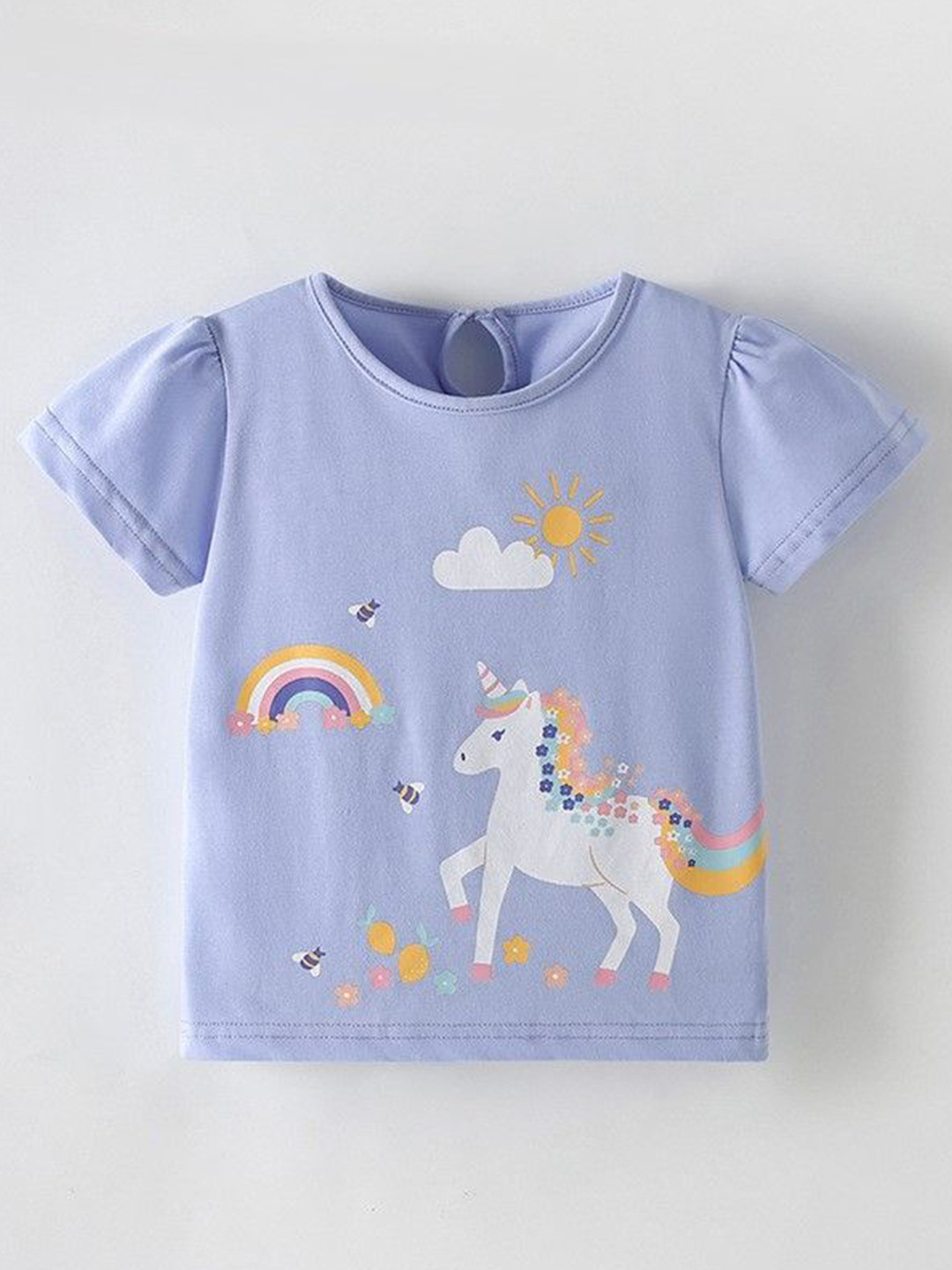 

YK Print Cotton Top, Blue