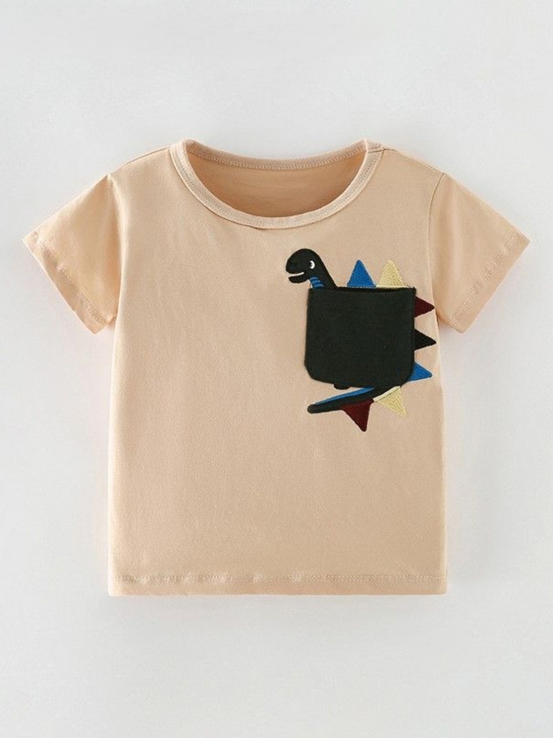 

YK Boys Graphic Printed Round Neck Cotton T-shirt, Cream