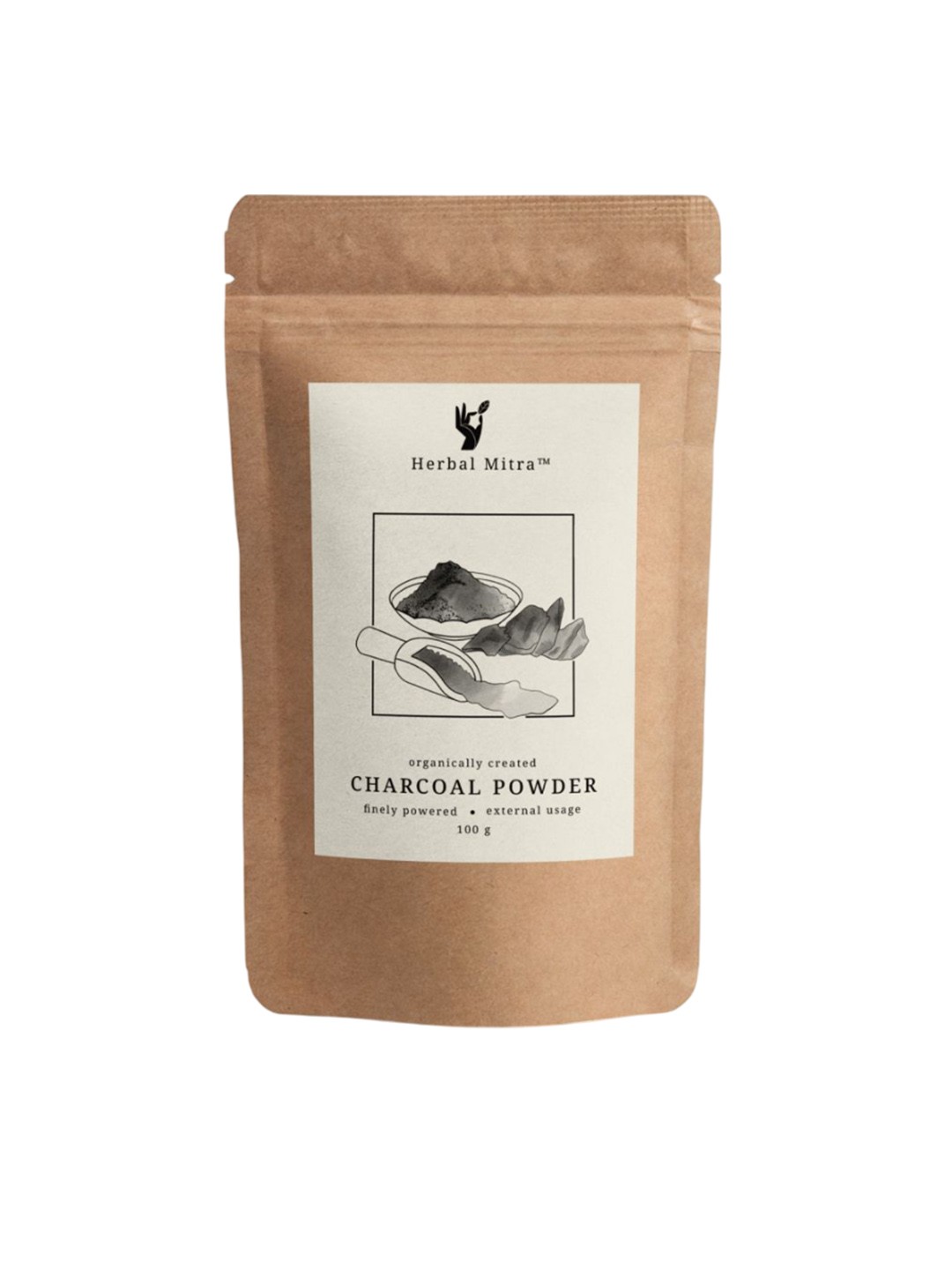 

Herbal Mitra Natural Charcoal Powder Face Pack For Dead Skin & Impurities - 100 g, Brown