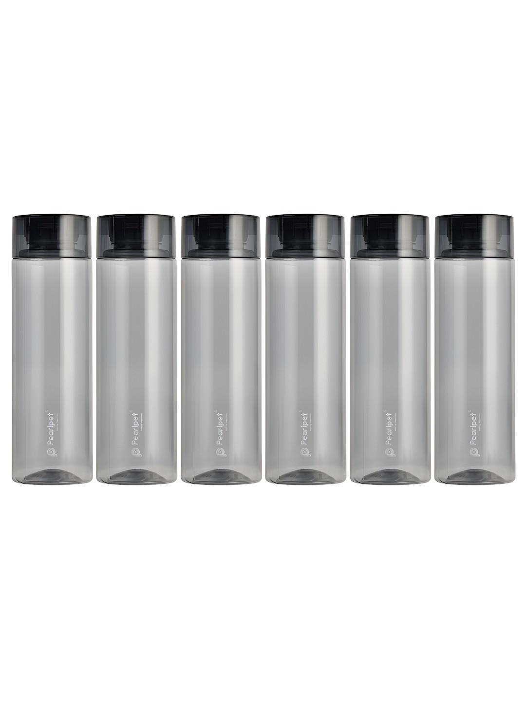 

Pearlpet Hydrous Grey and Black 6 Pieces BPA-Free Water Bottles 1L Each