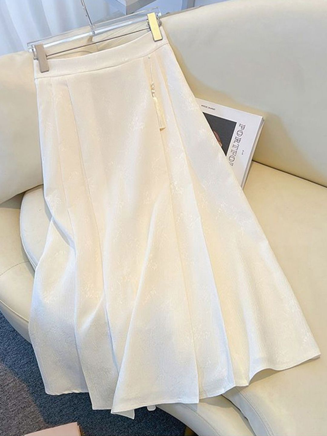 

Mast & Harbour Women Flared Midi Skirt, Off white