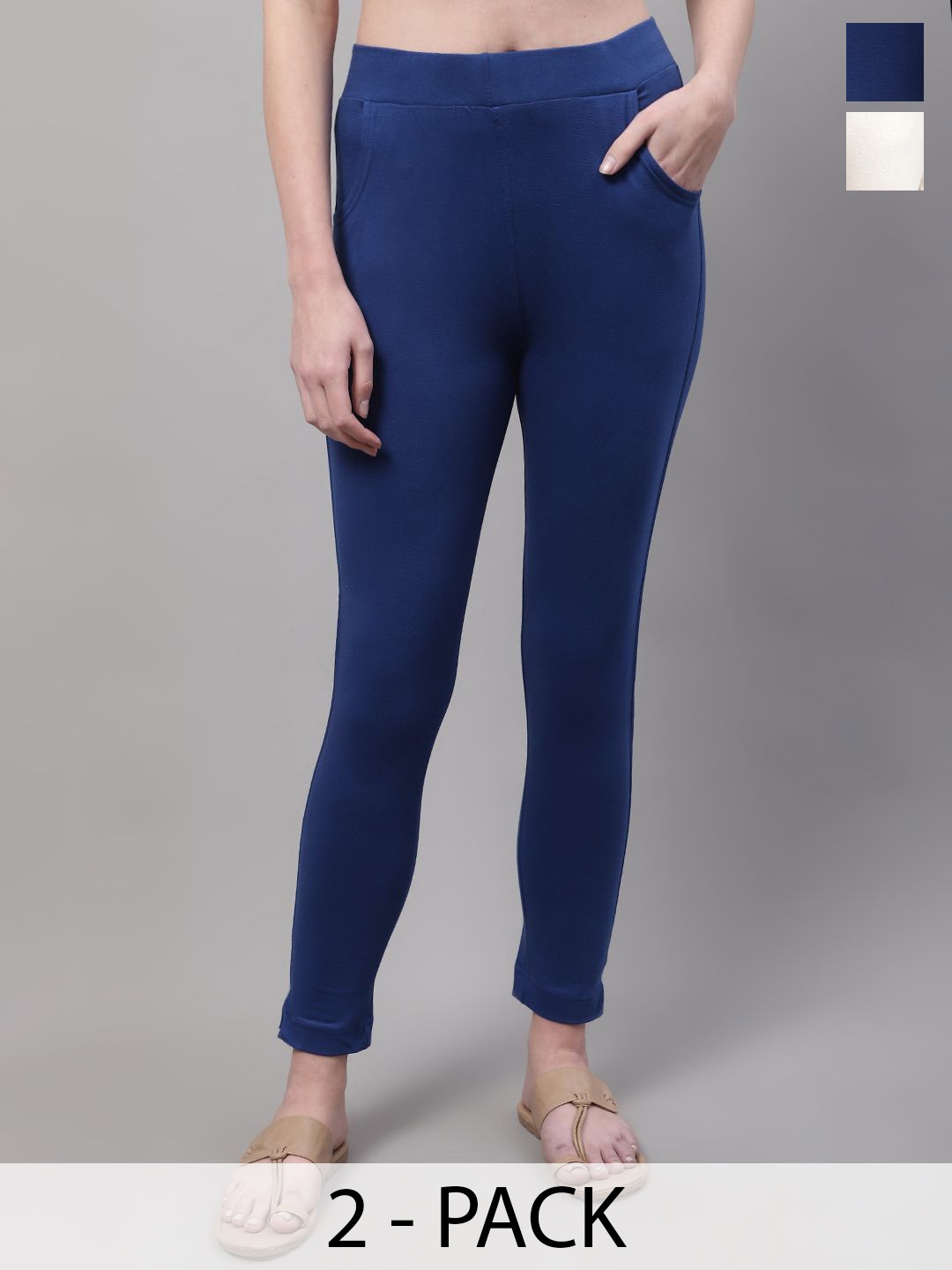 

Valles365 by S.C. Pack Of 2 Mid-Rise Ankle-Length Leggings, Blue