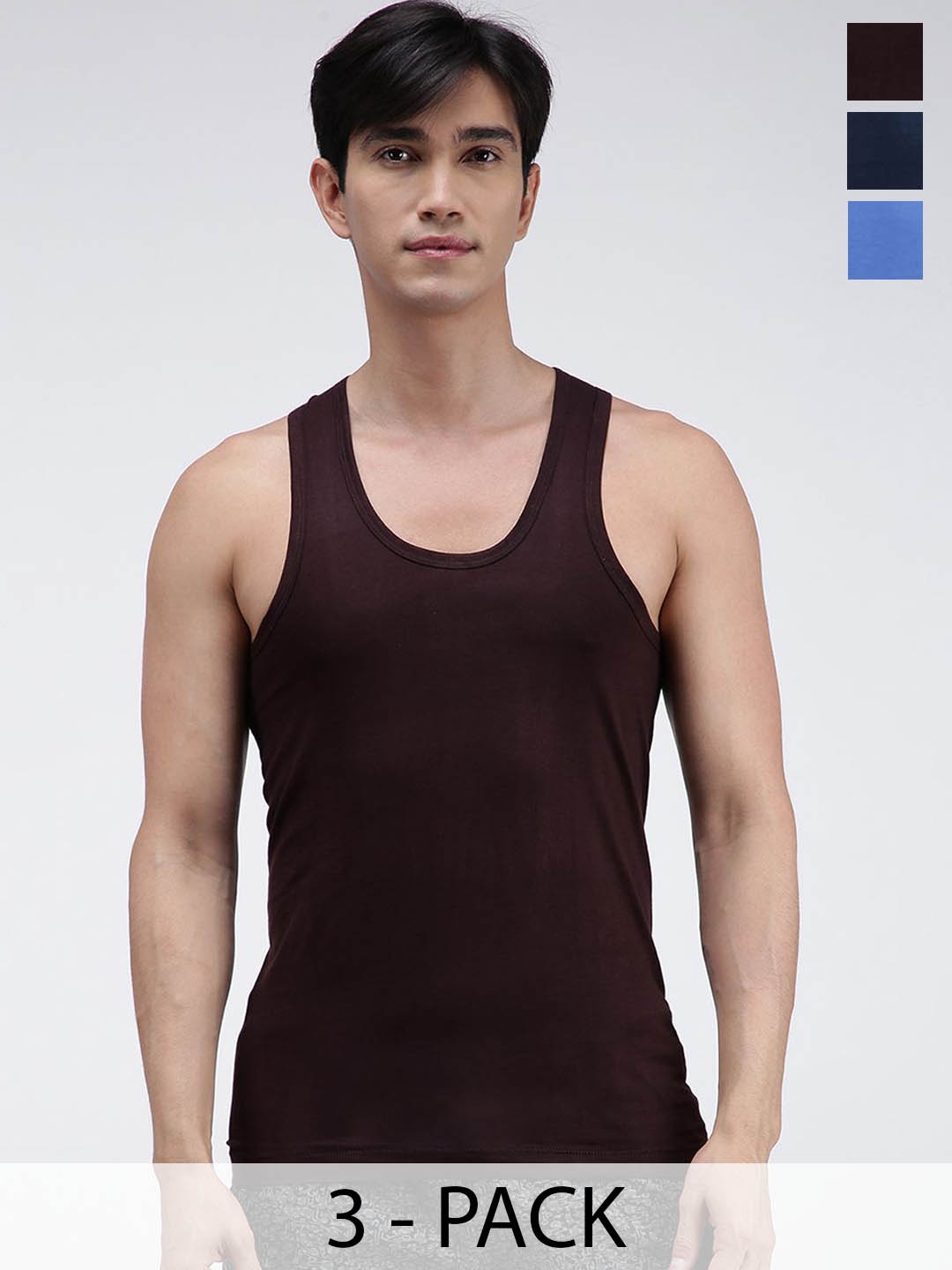 

AMUL COMFY Pack Of 3 Pure Cotton Undershirt Innerwear Vests AC-CVESTRN-AF-CB-SB-XS-3PC, Coffee brown