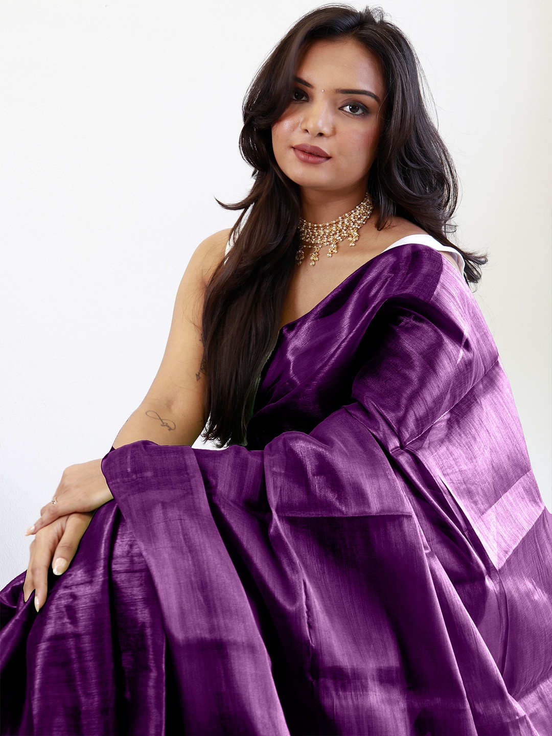 

Anouk Tissue Saree, Magenta