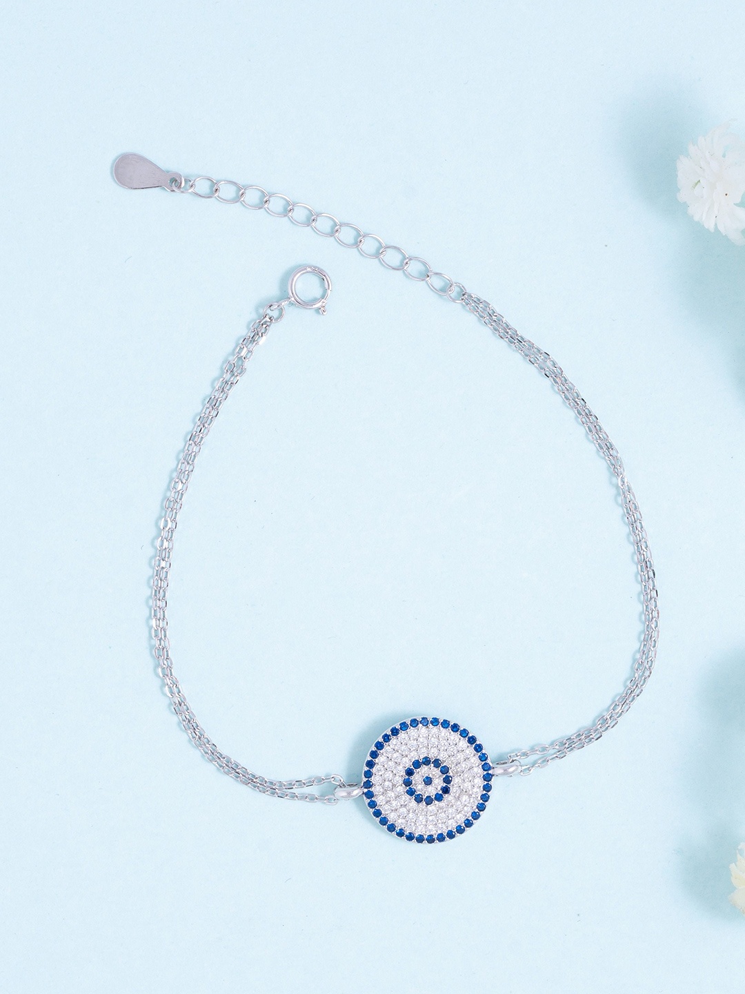 

GLYTERS Women Sterling Silver Rhodium-Plated Wraparound Bracelet