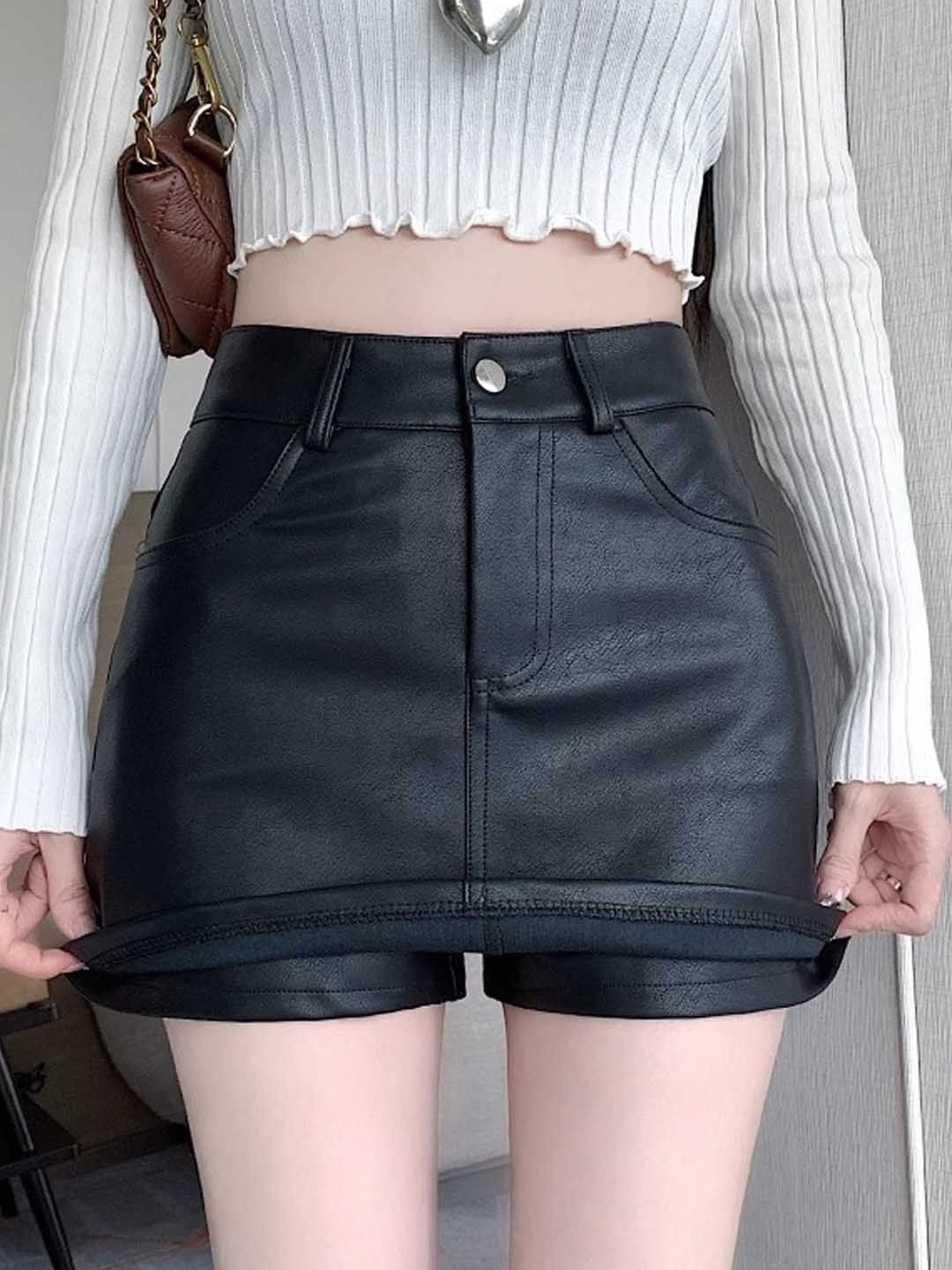 

StyleCast Straight Mini Skort, Black