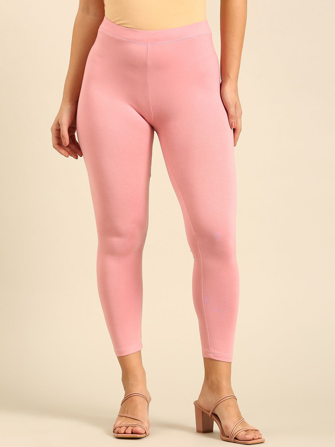 

De Moza Mid-Rise Ankle-Length Leggings, Pink