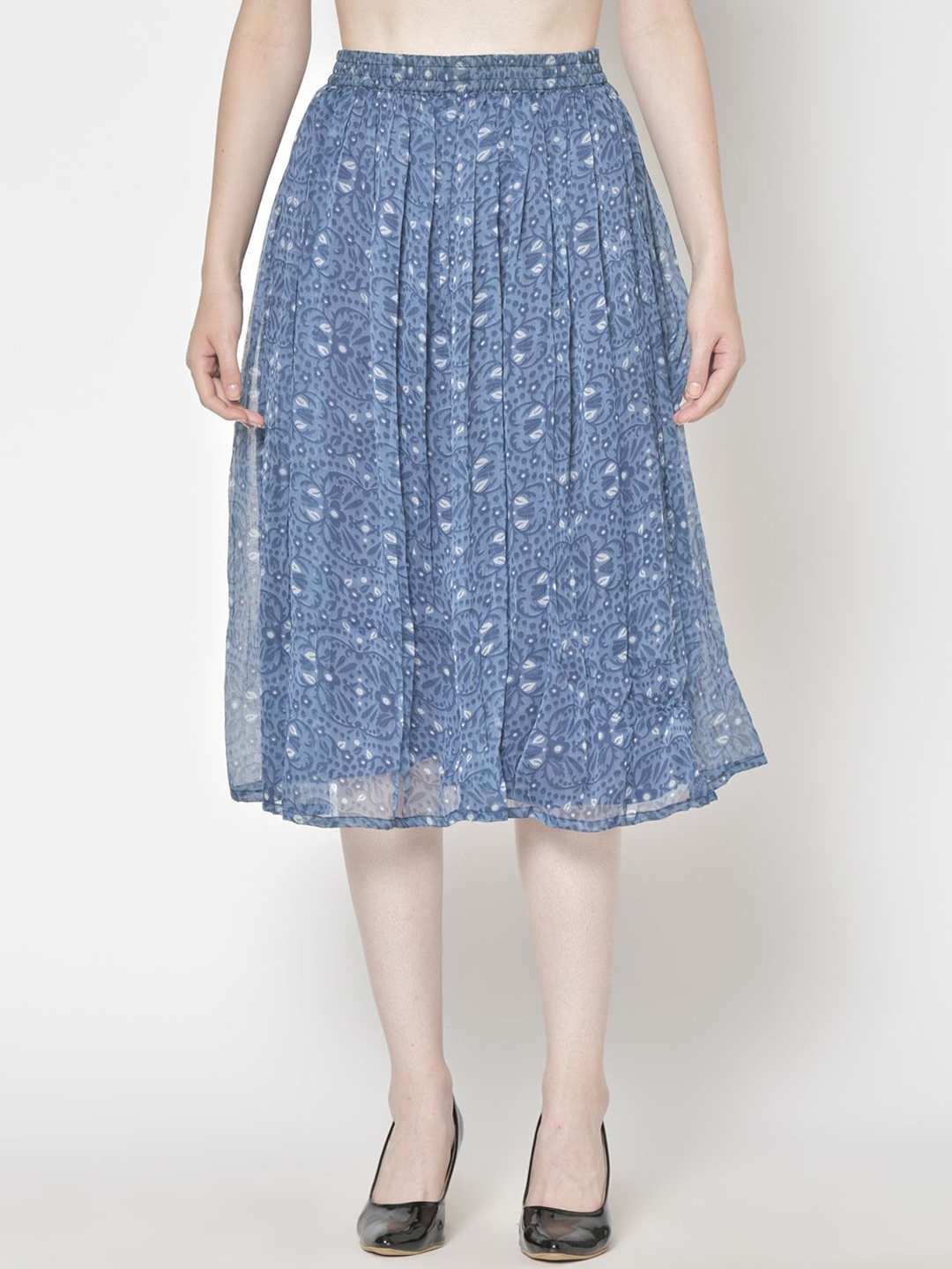 

Moda Rapido Printed A-Line Midi Skirt, Blue