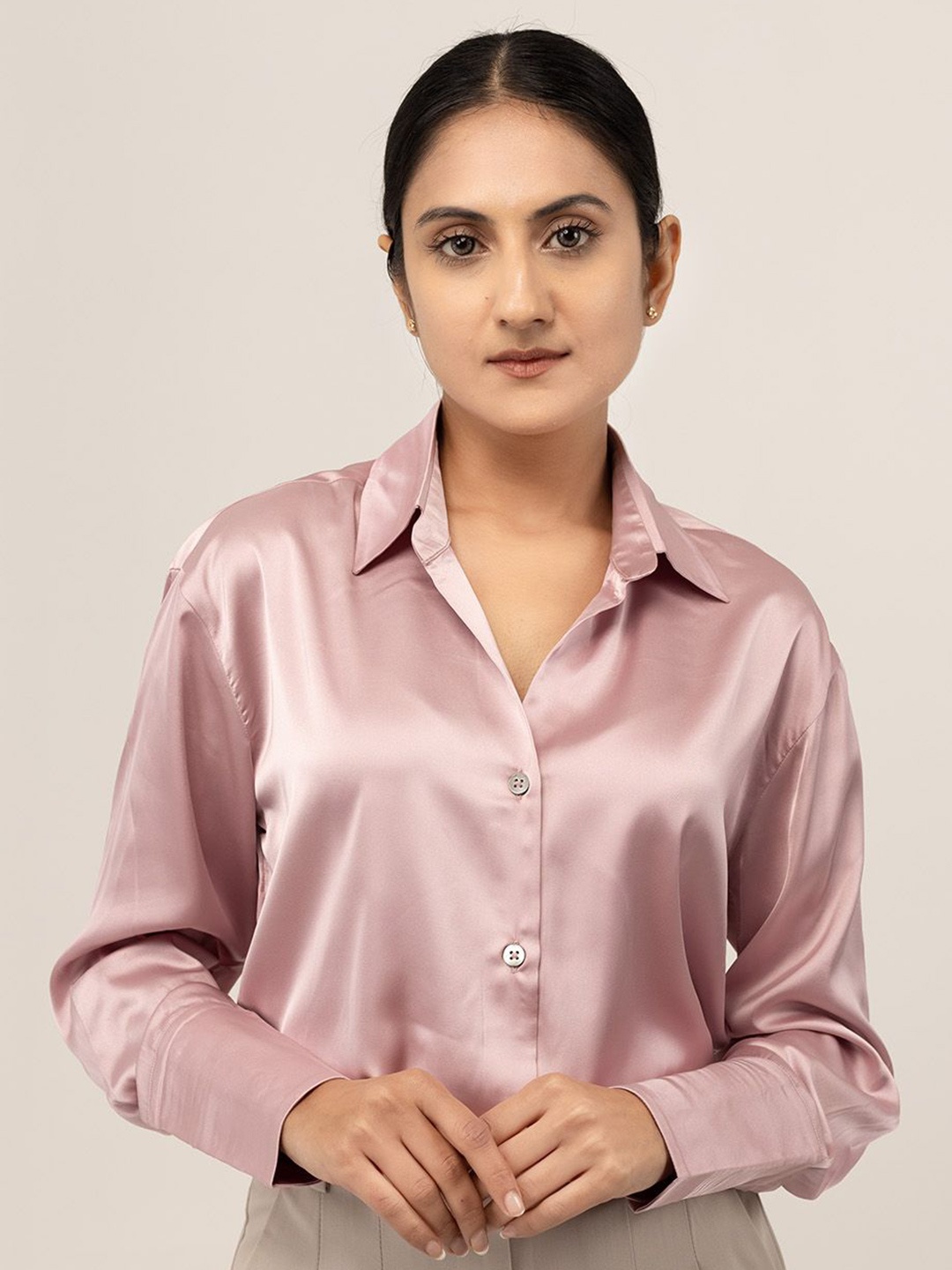 

Strong And Brave Women Standard Opaque Party Shirt, Pink