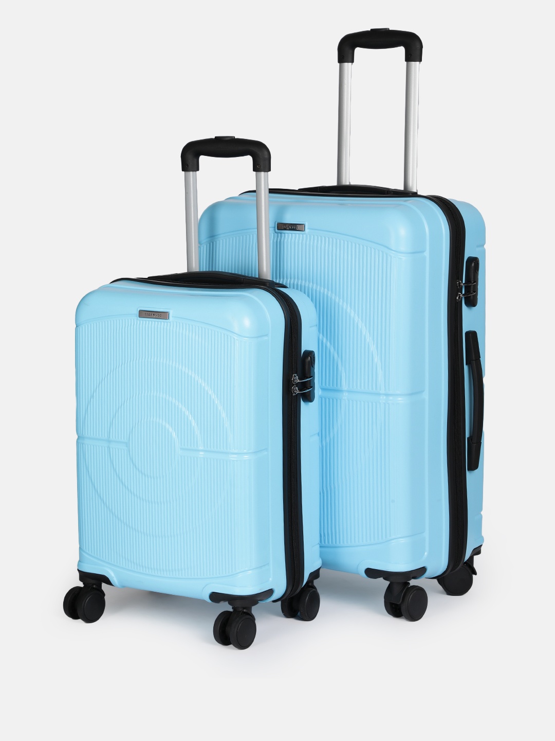 

Teakwood Leathers Concentrix Set of 2 360-Degree Rotation Hard Sided Trolley Bag - 95L, Blue