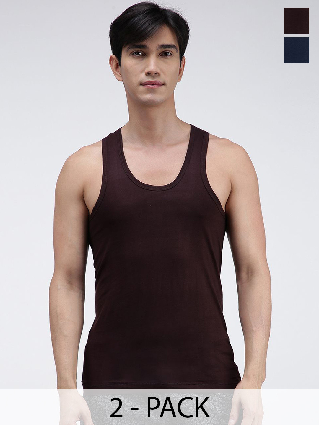 

AMUL COMFY Pack Of 2 Pure Cotton Undershirt Innerwear Vests AC-CVESTRN-AF-CB-3XL-2PC, Coffee brown