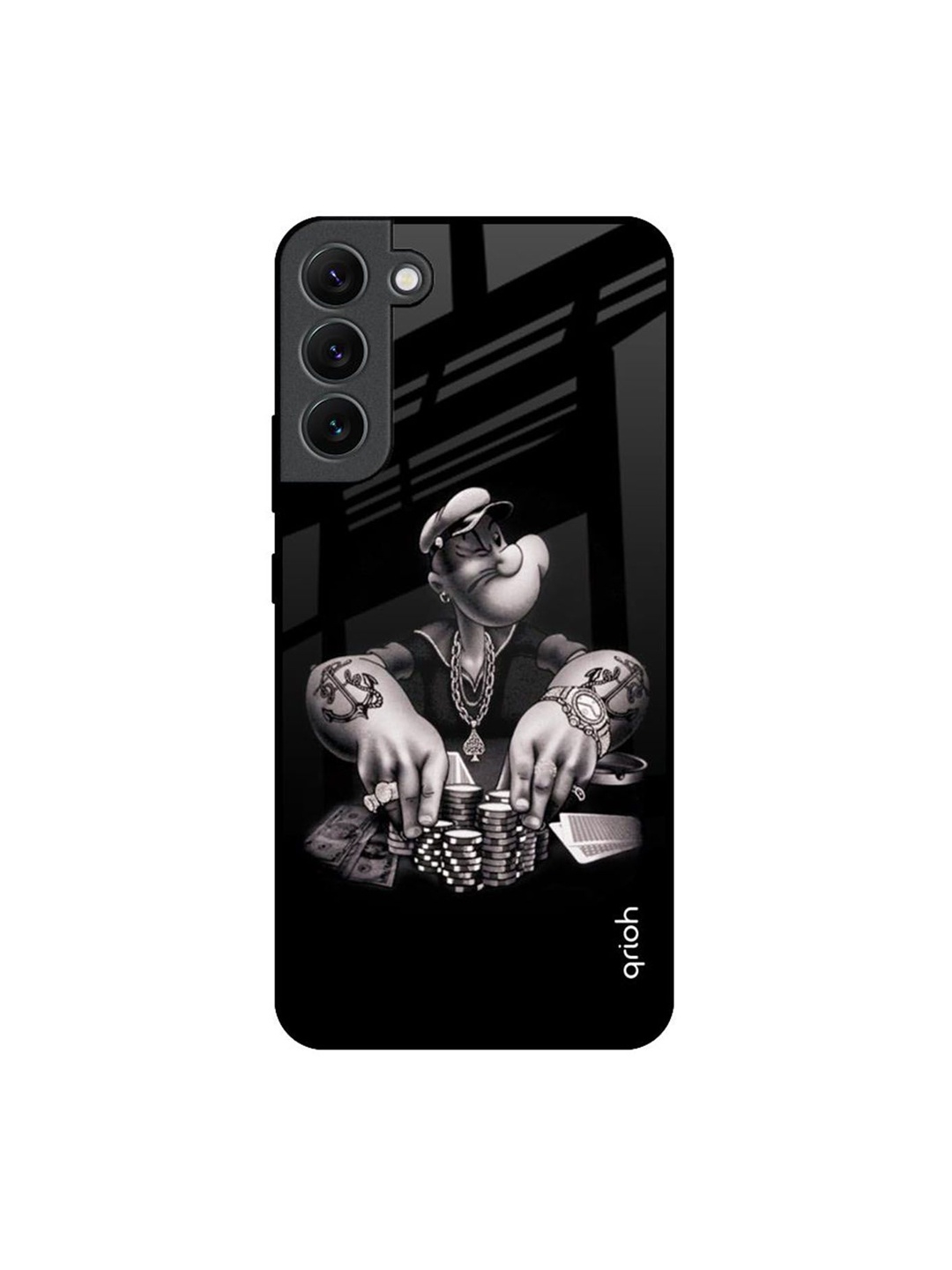 

QRIOH Quirky Printed Samsung Galaxy S22 Plus Back Case Mobile Accessories, Black