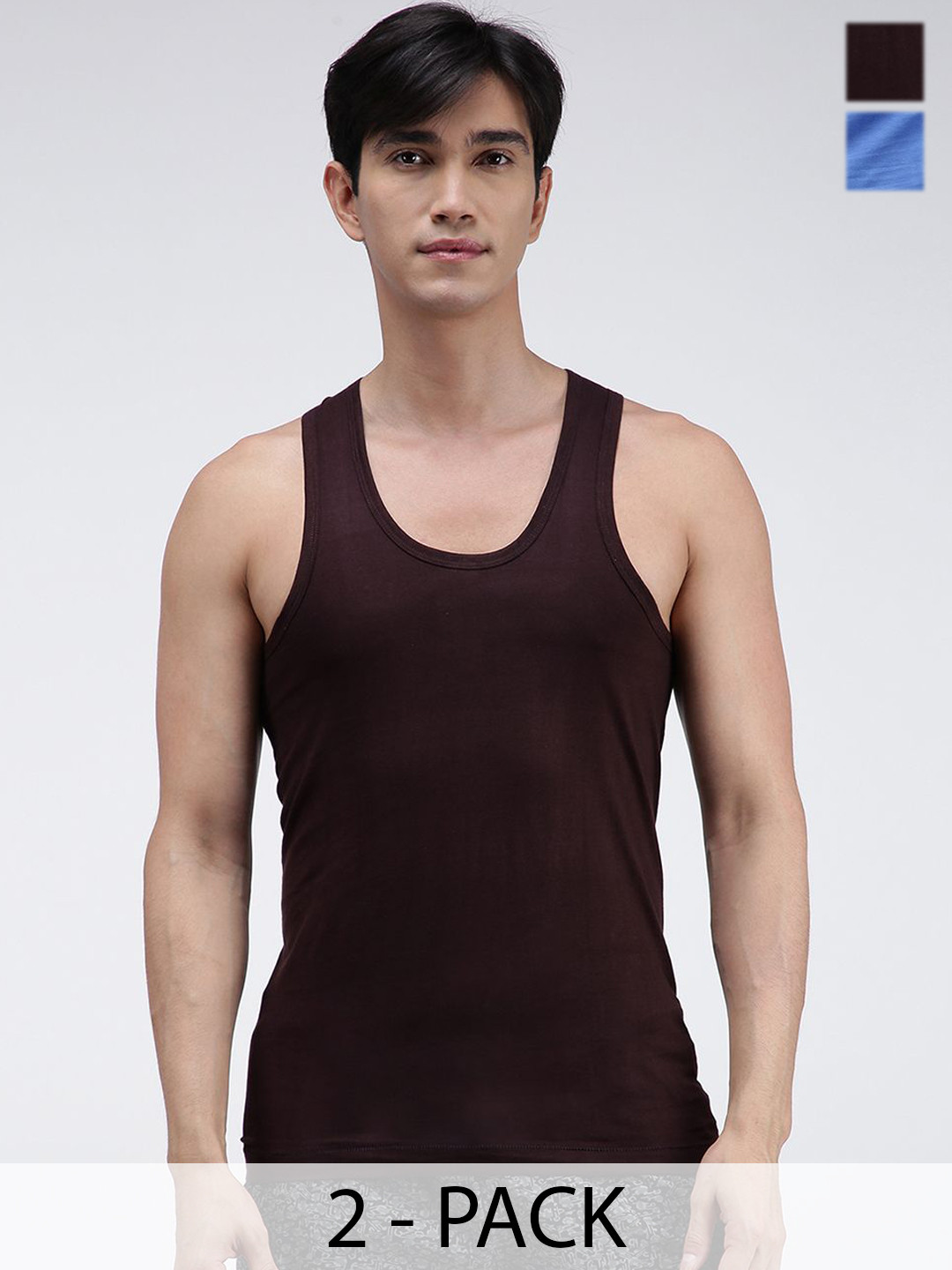 

AMUL COMFY Pack Of 2 Pure Cotton Undershirt Innerwear Vests AC-CVESTRN-CB-SB-S-2PC, Coffee brown