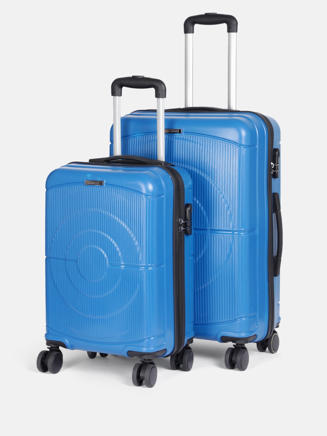 

Teakwood Leathers Concentrix Set of 2 360-Degree Rotation Trolley Bag - 95L, Blue