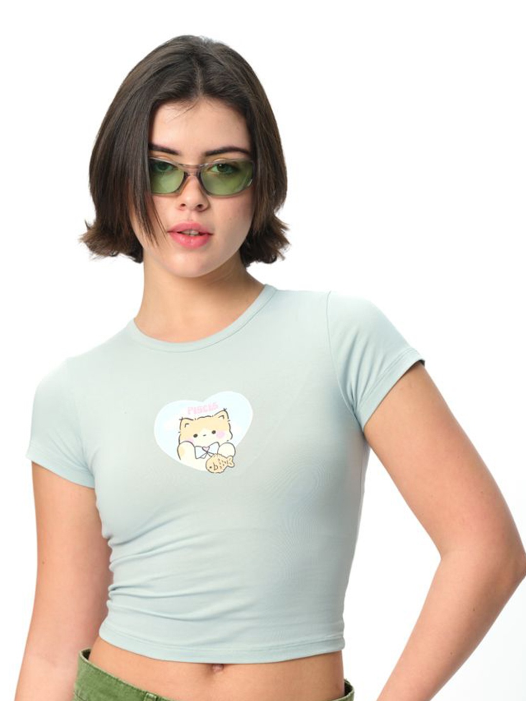 

Bonkers Corner Women Pockets Slim Fit T-shirt, Green