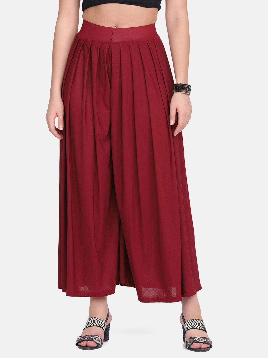

DIMPY GARMENTS Women Flared Palazzos, Maroon