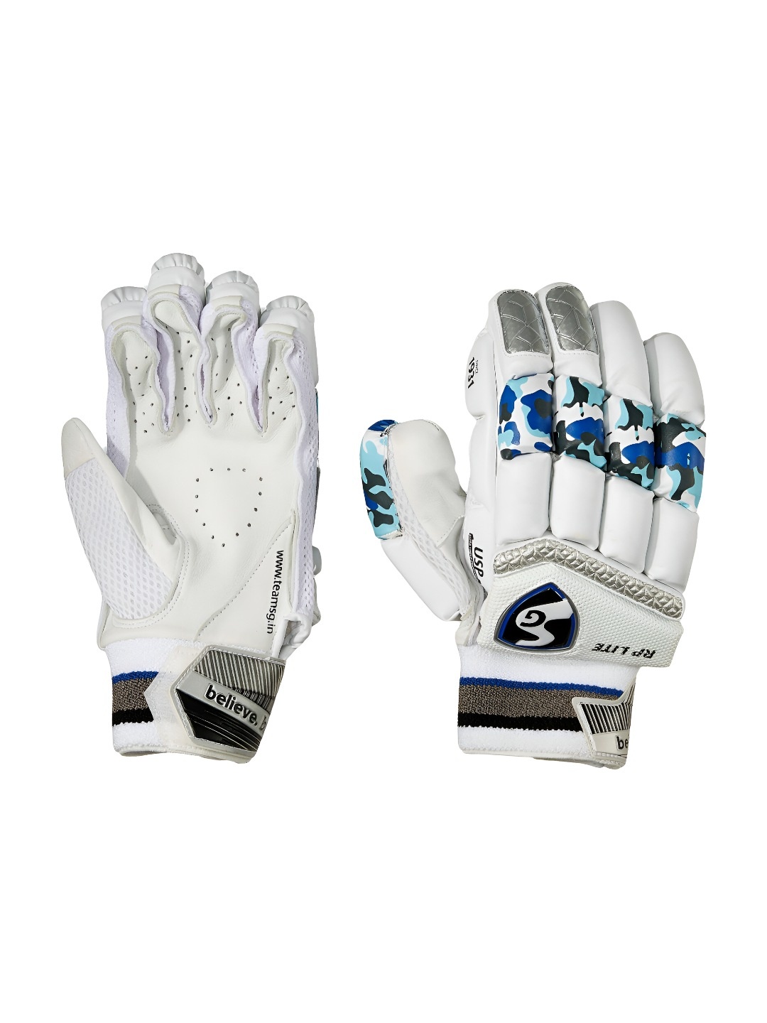 

SG RP Lite Cricket Batting Leather Gloves, White