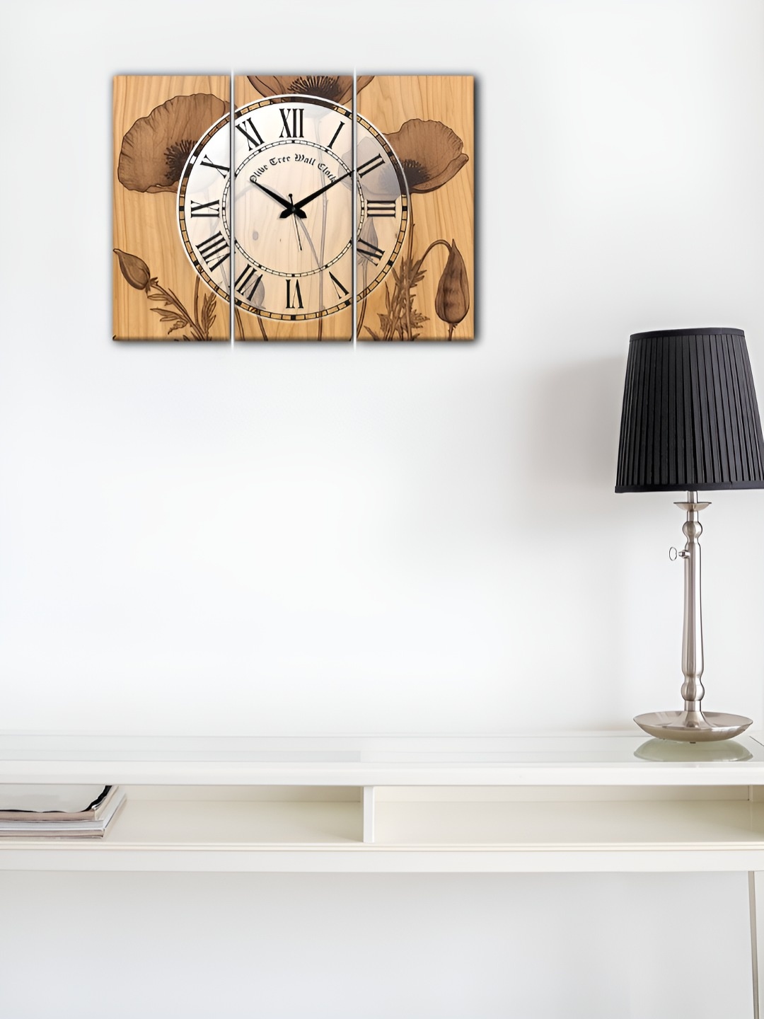 

OLIVE TREE Brown And Black Printed Analogue Vintage Wood Wall Clock