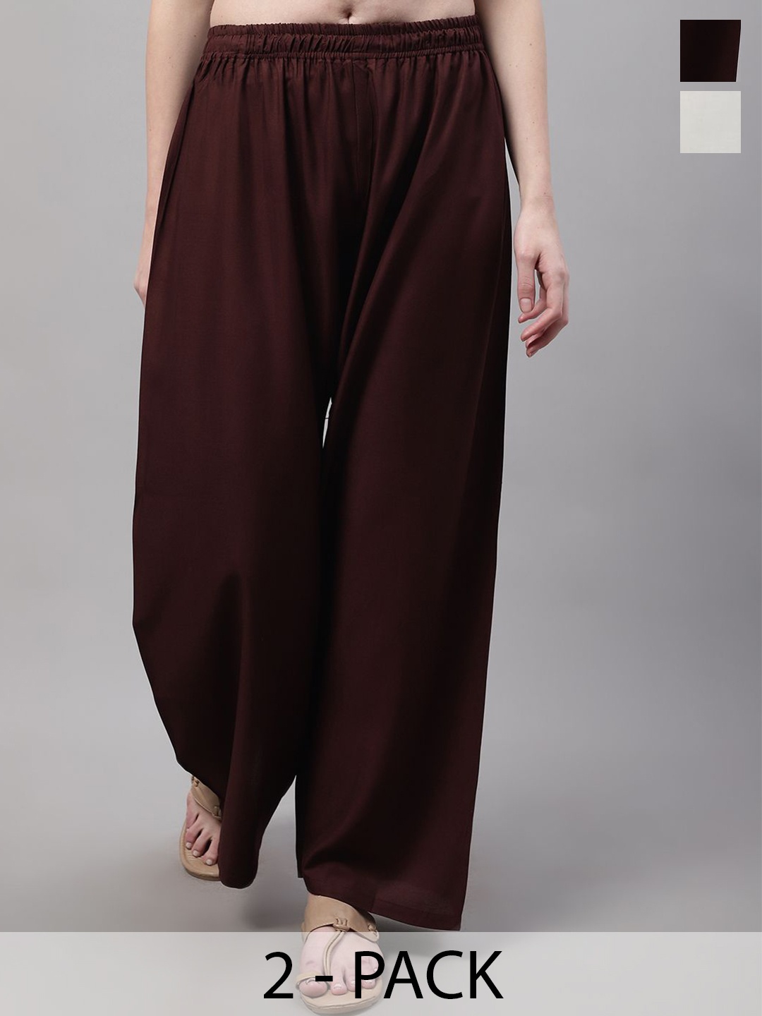 

Valles365 by S.C. Women 2 Flared Palazzos, Brown