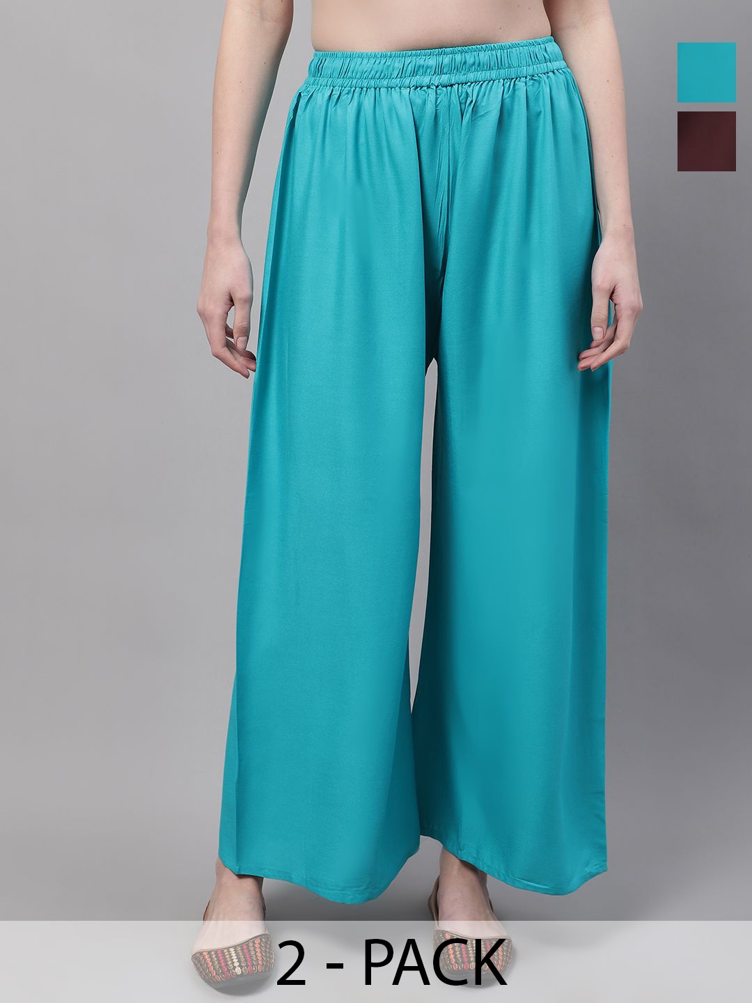 

Valles365 by S.C. Women 2 Flared Palazzos, Brown