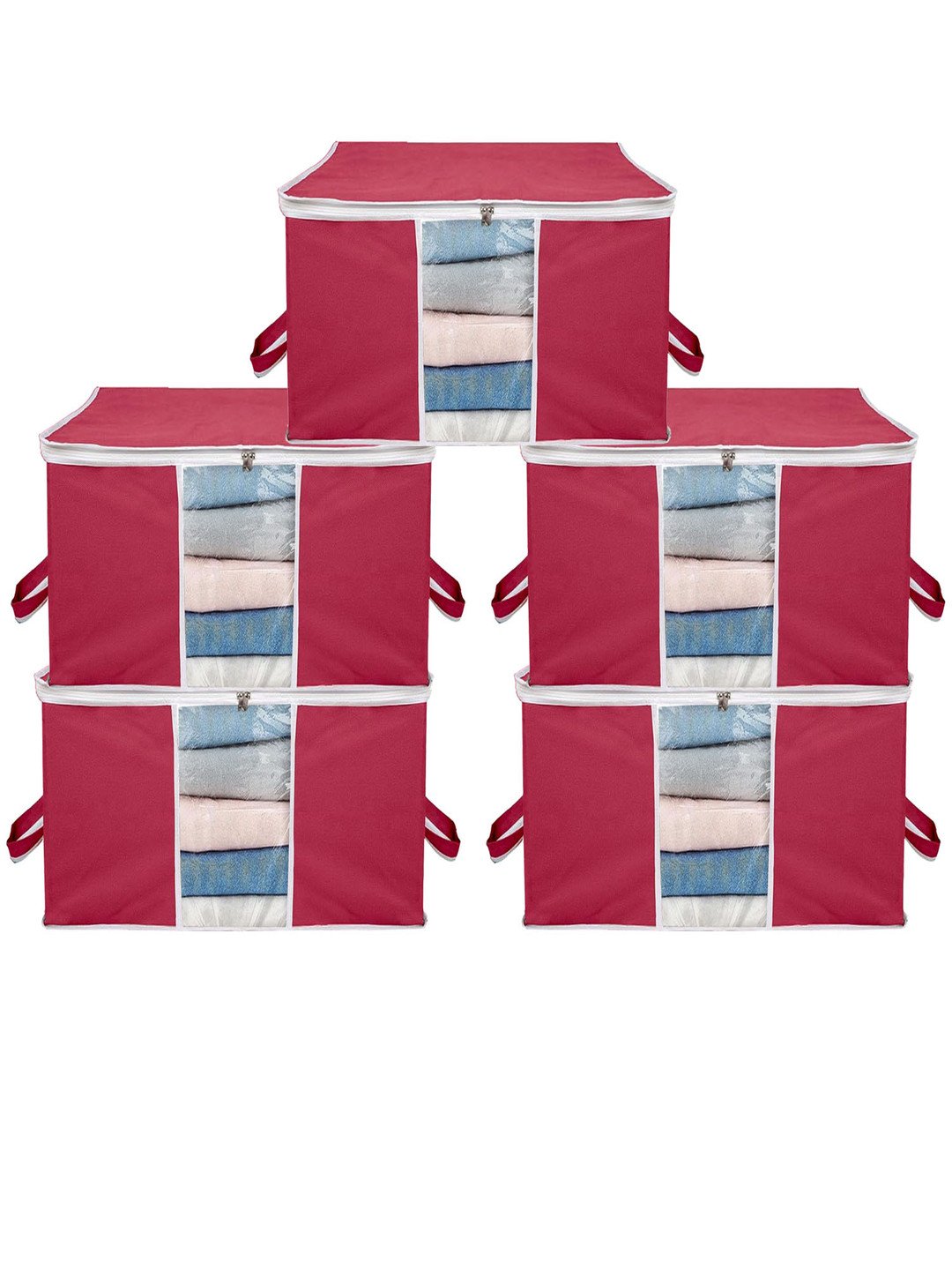 

ANKIT INTERNATIONAL Maroon Set of 5 Super Strong Multi-Utility Organisers