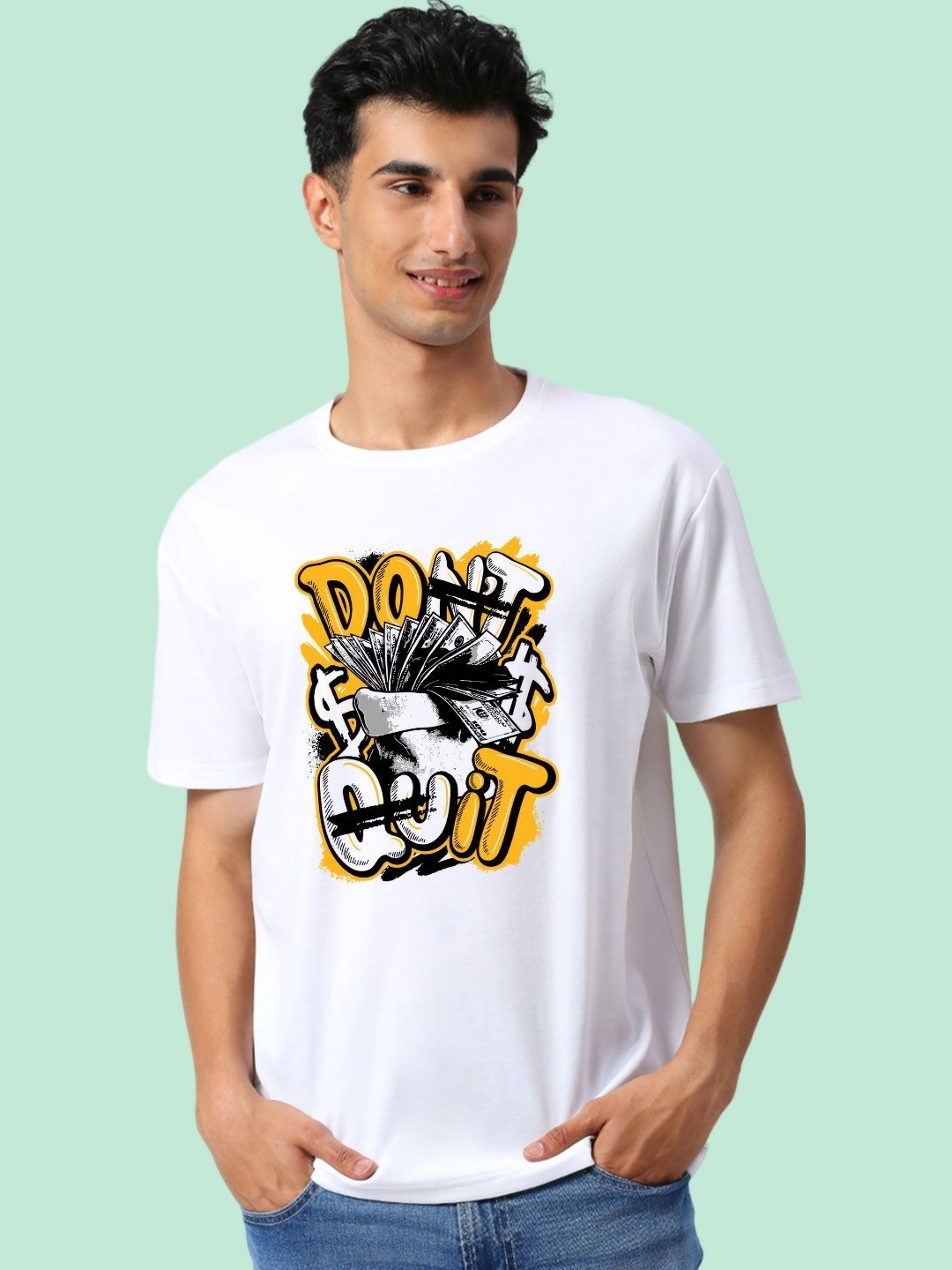 

Wear Your Opinion Men Graphic Printed Round Neck Cotton T-shirt, White
