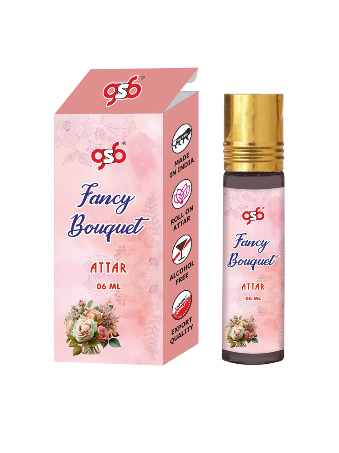 

GSB Fancy Bouquet Pure Natural Long Lasting Alcohol Free Attar 6 ml, Transparent