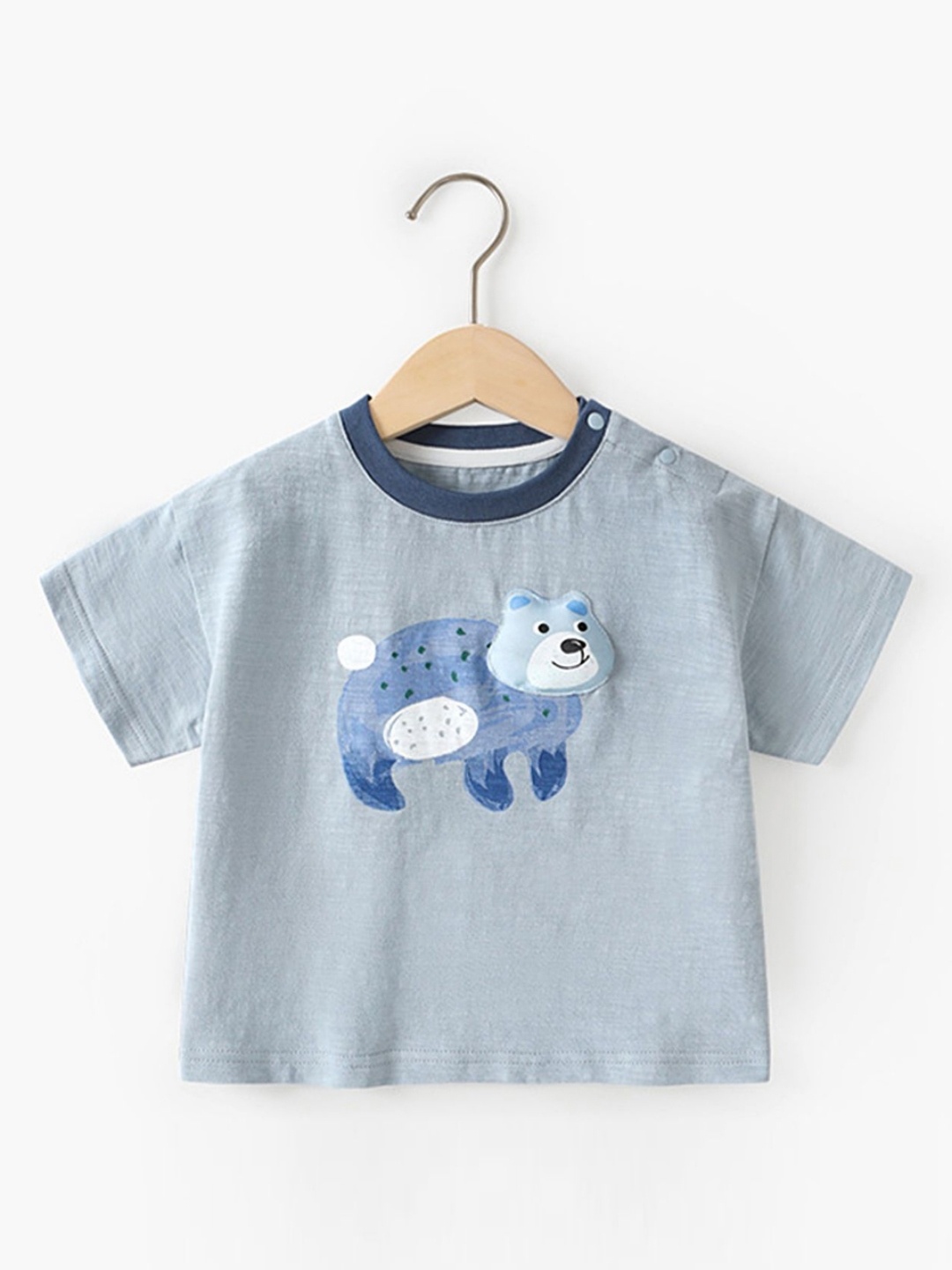 

LULU & SKY Kids Graphic Printed Round Neck Cotton T-shirt, Blue