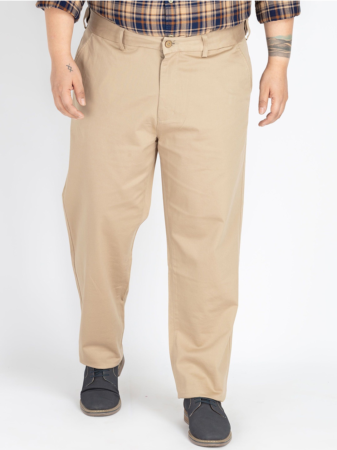 

UNSIZED Men Slim Fit Trousers, Khaki