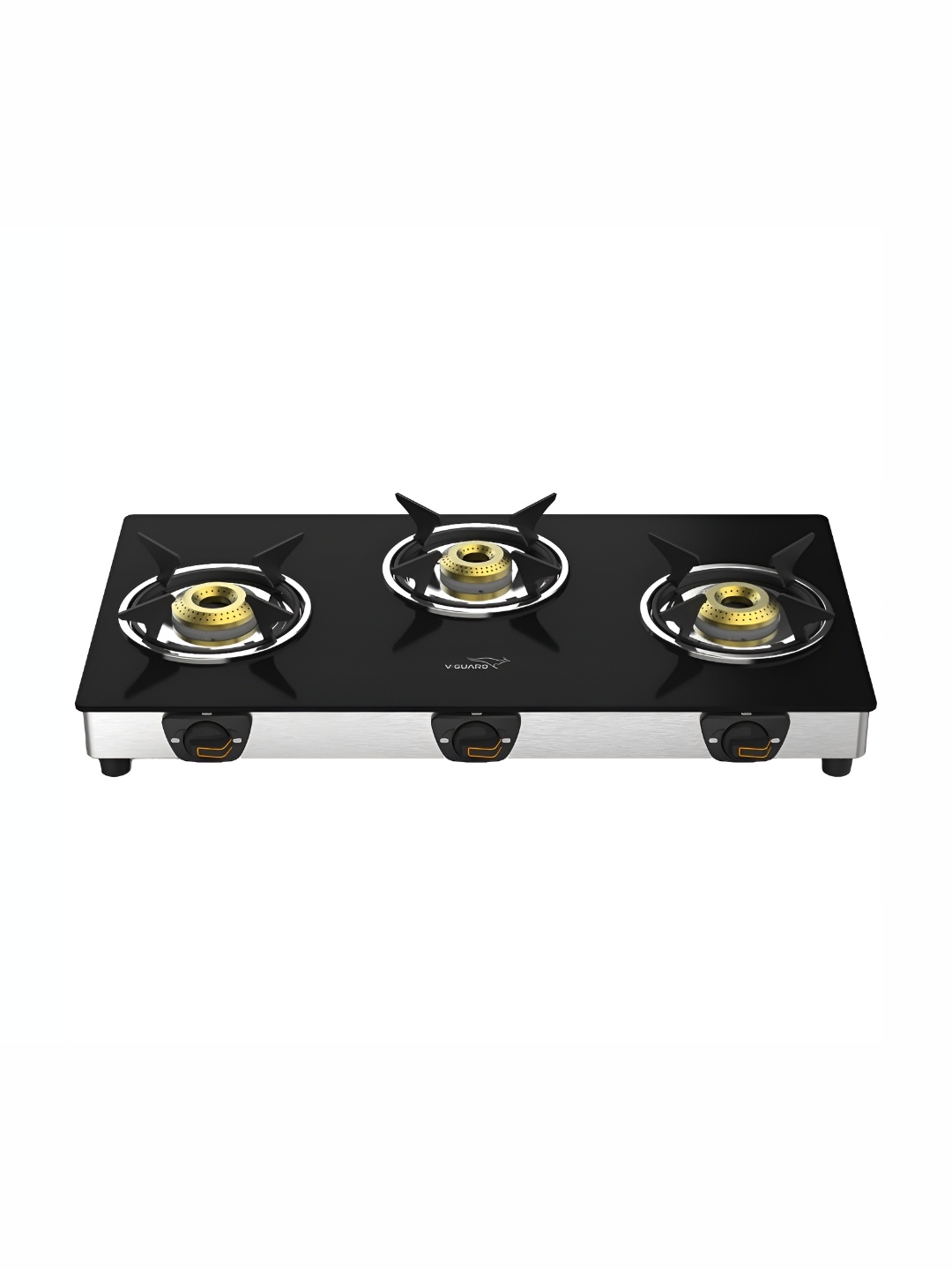 

V-Guard Black 3 Burners Glass Manual LPG Gas Stove