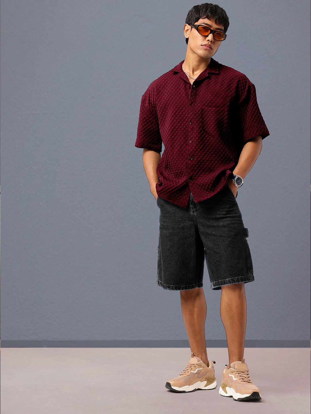 

Moda Rapido Men Standard Opaque Casual Shirt, Maroon