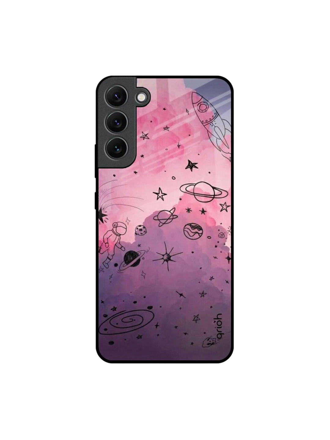 

QRIOH Space Doodles Printed Samsung Galaxy S22 Plus Back Case, Purple
