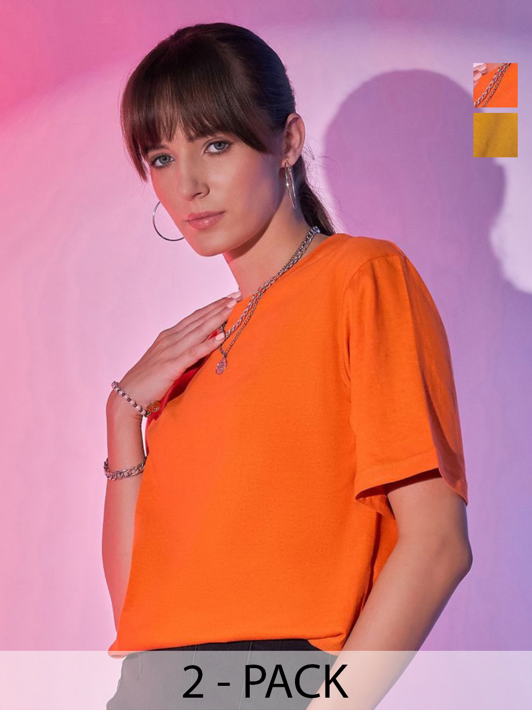 

DIMPY GARMENTS Women 2 T-shirt, Orange