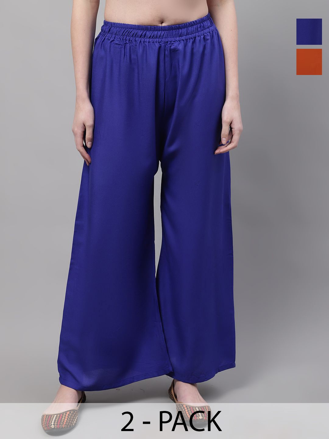 

Valles365 by S.C. Women 2 Flared Palazzos, Blue
