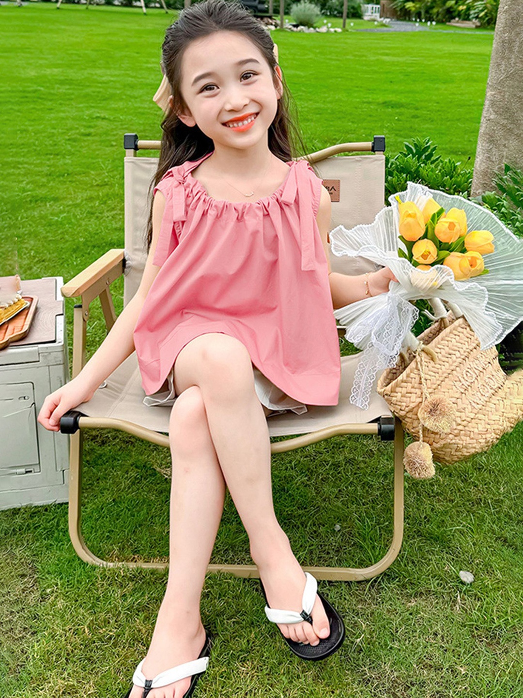 

LULU & SKY Girls Sleeveless Top With Shorts, Pink