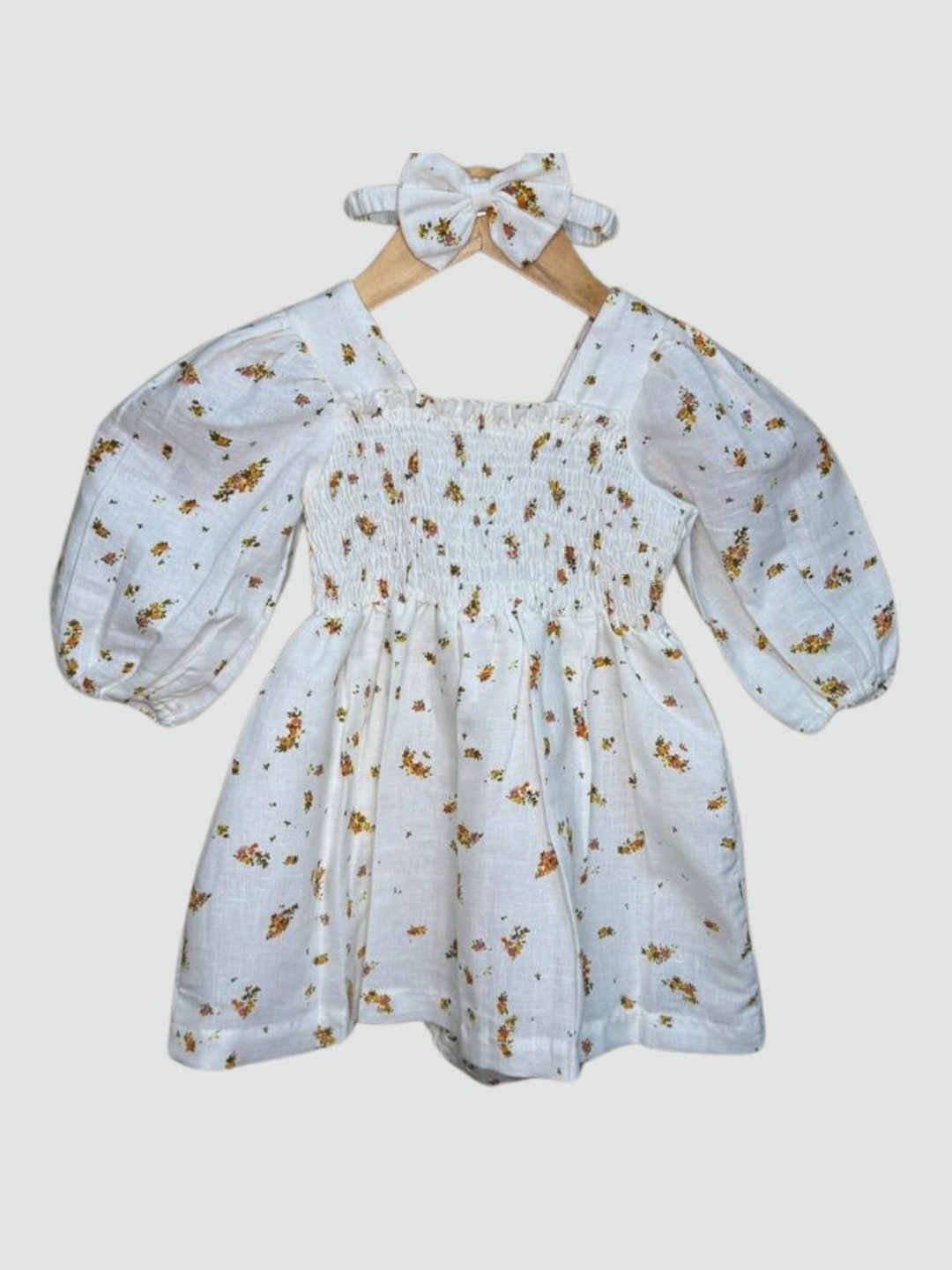 

EARTHY TWEENS Girls Lily Lace Smocked Dress, White