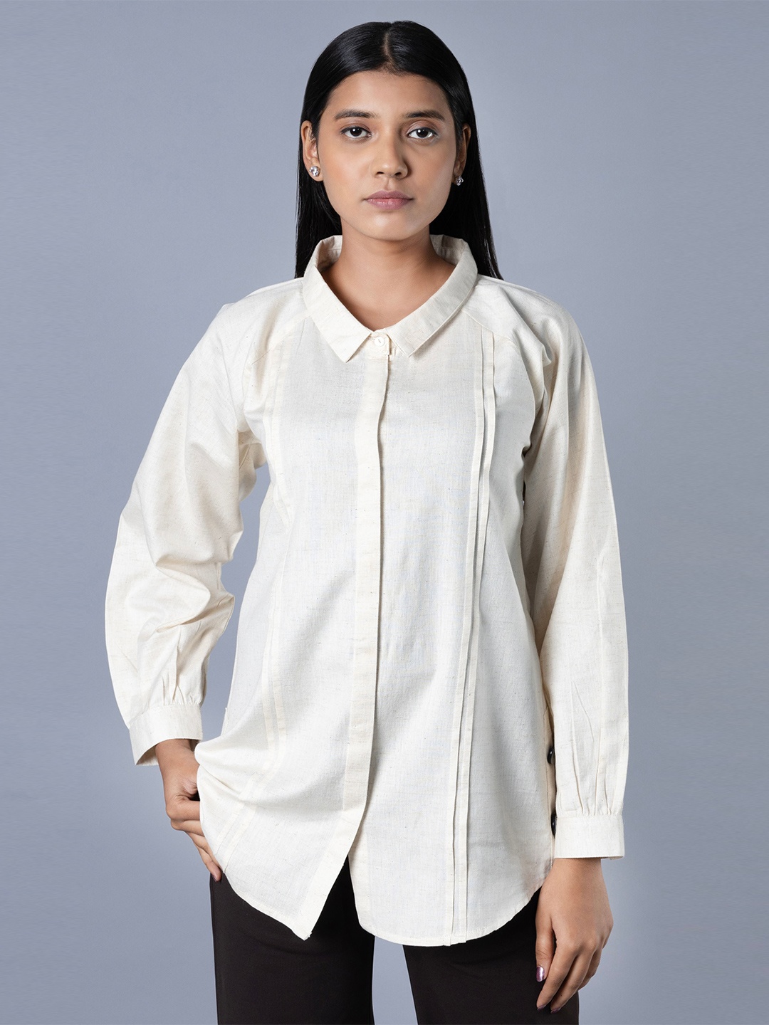 

NOT SO PINK Women Standard Opaque Formal Shirt, Cream