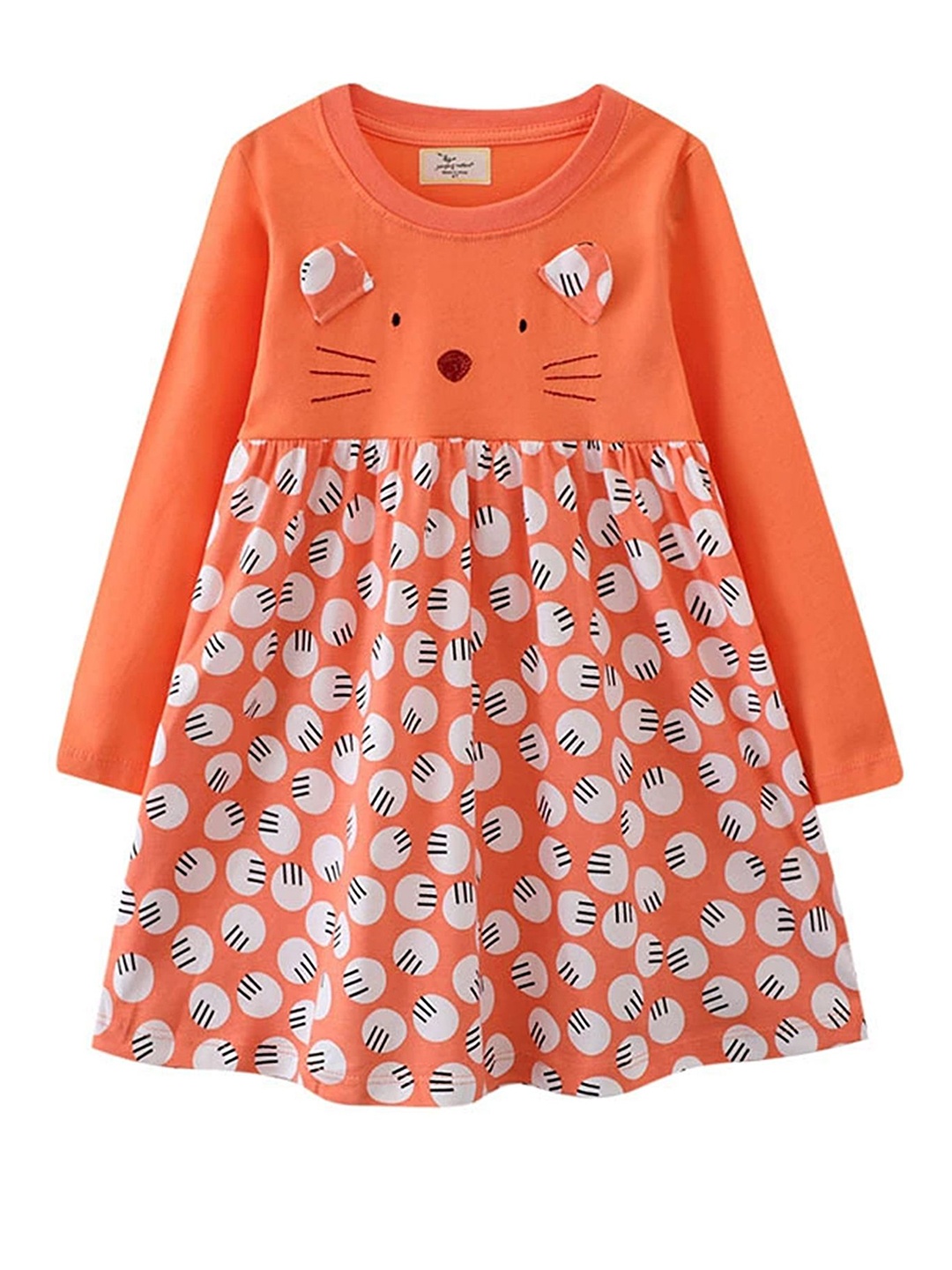 

LULU & SKY Girls Printed Nightdress, Orange