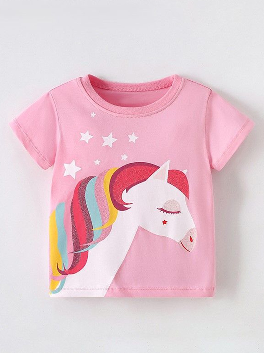 

YK Print Cotton Top, Pink