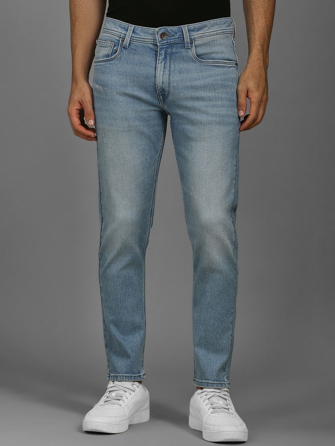 

Louis Philippe Jeans Men Regular Fit Light Fade Cotton Jeans, Blue