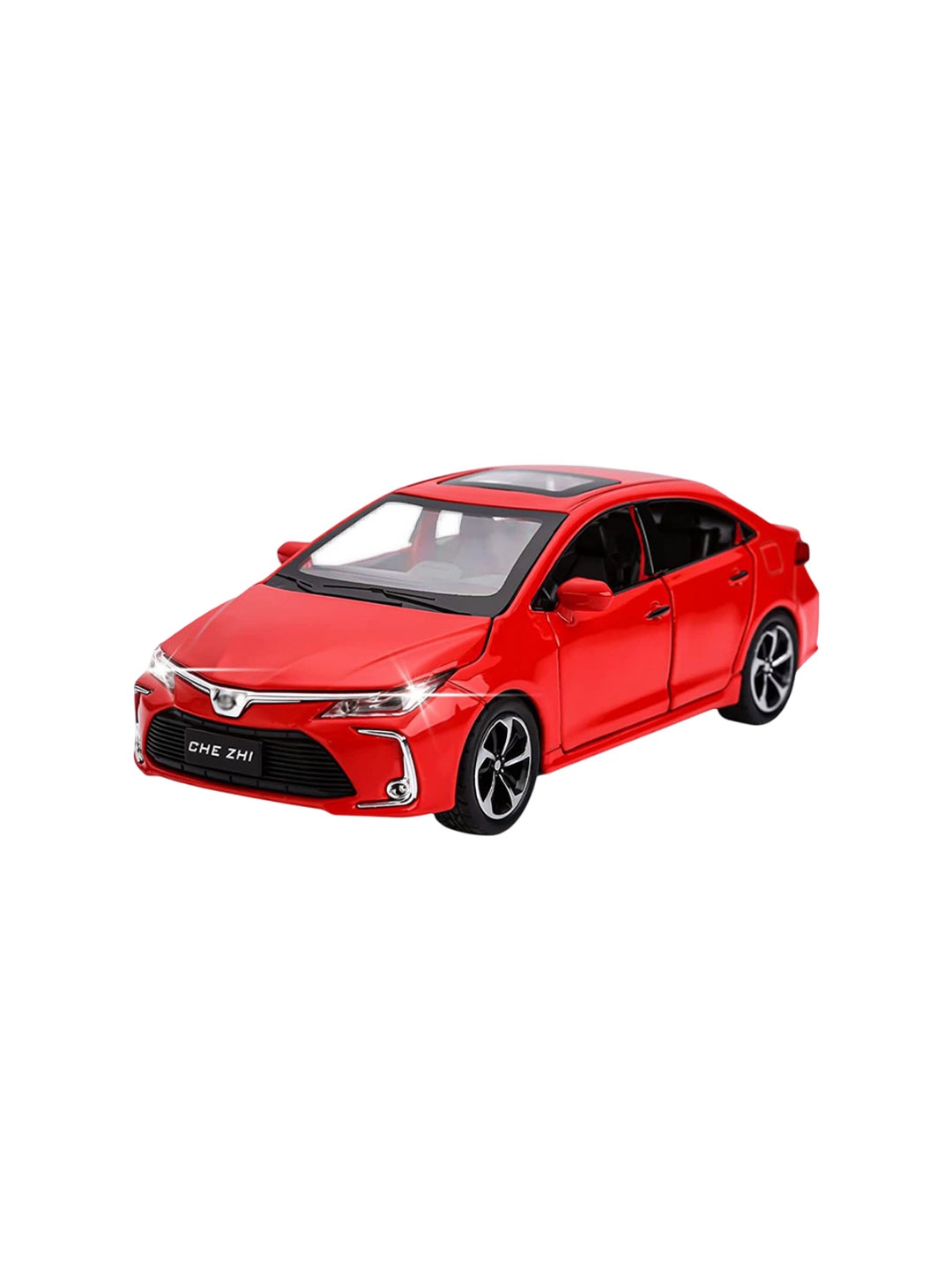

COELON 1:32 Corolla Light Sound Pull Back Toy Car, Red