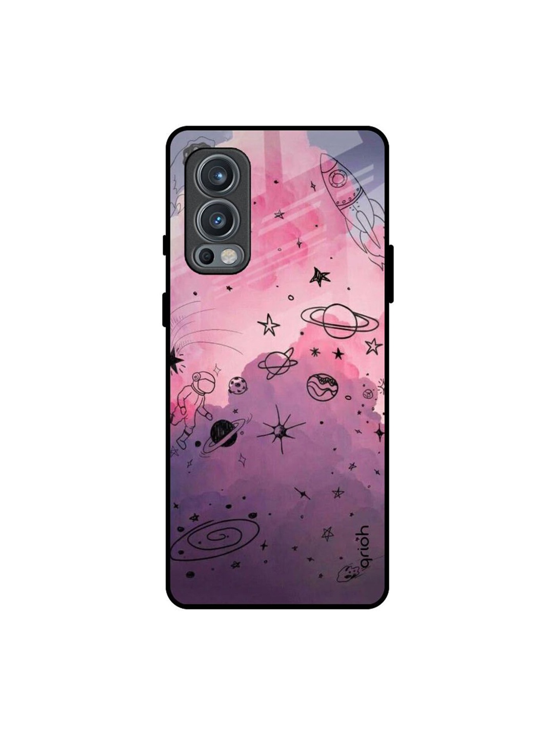 

QRIOH Space Doodles Printed Oneplus Nord 2 Back Case, Purple
