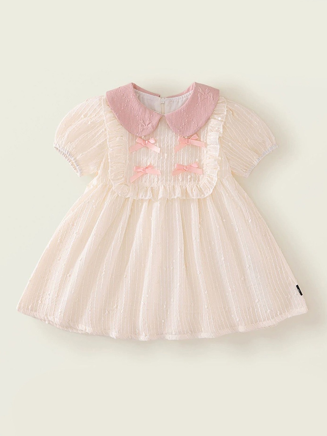 

LULU & SKY Girl Peter Pan Collar Fit & Flare Dress, Pink
