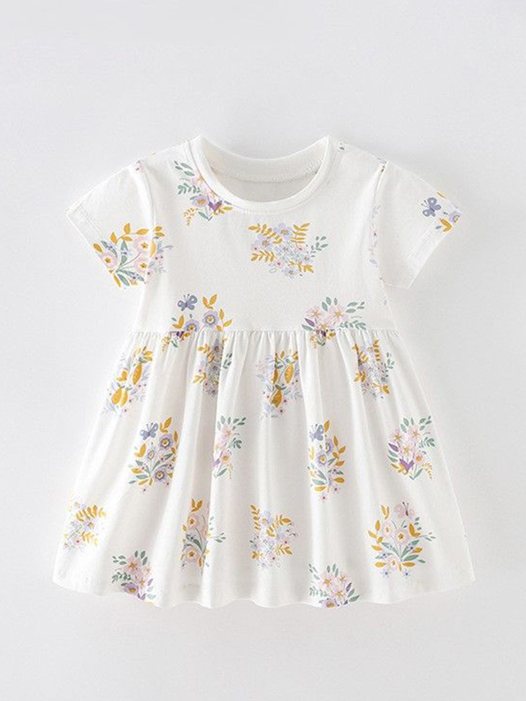 

YK Floral Print Fit & Flare Mini Dress, White